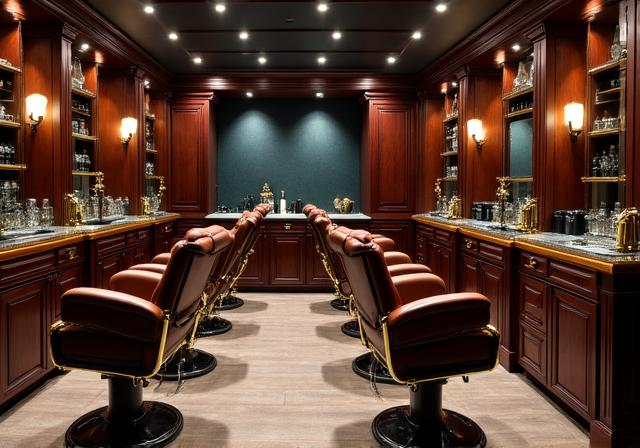 Interior lujoso de Marítimo Barbers